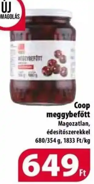 Coop Coop meggybefőtt 680 / 354 g ajánlat