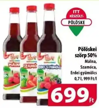 Coop Pölöskei szörp 50% 0,7 l ajánlat