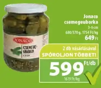Jonaco csemegeuborka 680 / 370 g