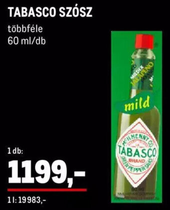 Metro TABASCO SZÓSZ 60 ml ajánlat