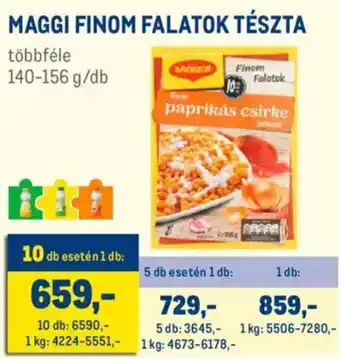 Metro MAGGI FINOM FALATOK TÉSZTA 140 - 156 g ajánlat