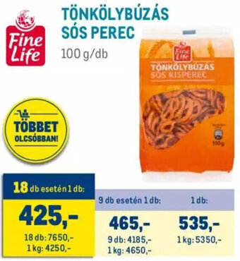 Metro TÖNKÖLYBÚZÁS SÓS PEREC 100 g ajánlat
