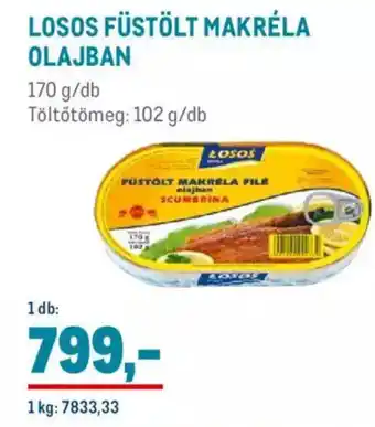Metro LOSOS FÜSTÖLT MAKRÉLA OLAJBAN 170 g ajánlat