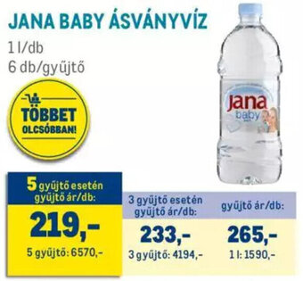 Metro JANA BABY ÁSVÁNYVÍZ 1 l ajánlat