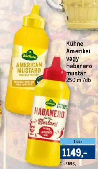 Metro Kühne Amerikai vagy Habanero mustár 250 ml ajánlat