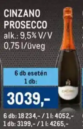 CINZANO PROSECCO 0,75 l