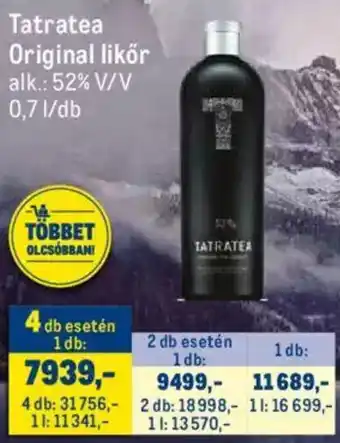 Metro Tatratea Original likőr 0,7 l ajánlat