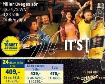 Metro Miller üveges sör 0,33 l ajánlat