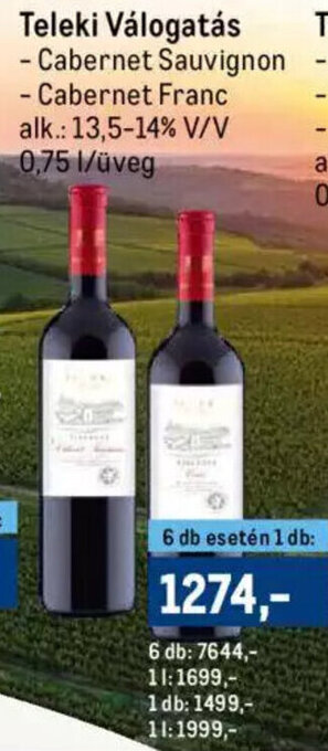 Metro Teleki Válogatás 0,75 l ajánlat