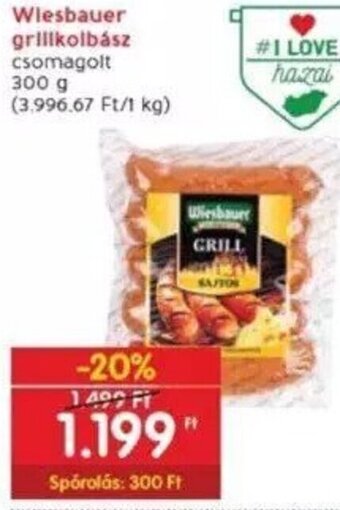 Interspar Wiesbauer grillkolbász 300 g ajánlat