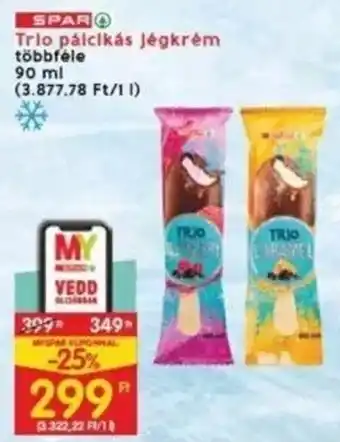 Interspar Trio pálcikás jégkrém 90 ml ajánlat