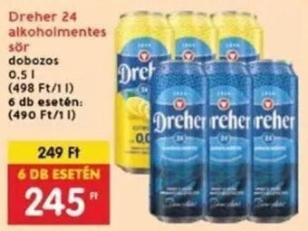 Interspar Dreher 24 alkoholmentes sör 0,5 l ajánlat