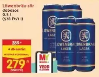 Interspar Löwenbräu sör 0,5 l ajánlat