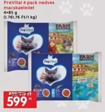 Interspar PreVital 4 pack nedves macskaeledel 4 x 85 g ajánlat