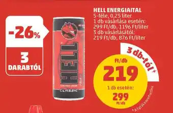 PENNY HELL ENERGIAITAL 5-féle, 0,25 liter ajánlat