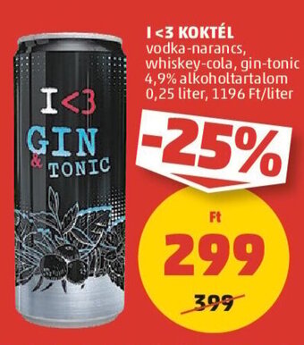 PENNY I <3 KOKTÉL, 0,25 liter ajánlat