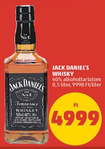 PENNY JACK DANIEL'S WHISKY 0,5 l ajánlat