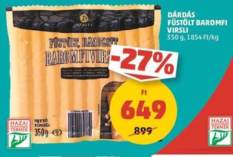 PENNY DÁRDÁS FÜSTÖLT BAROMFI VIRSLI 350 g ajánlat
