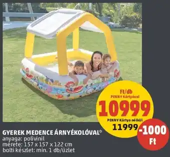 PENNY GYEREK MEDENCE ÁRNYÉKOLÓVAL 1 db ajánlat