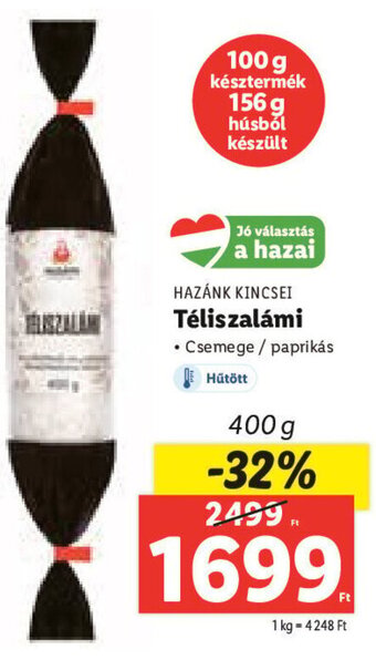 Lidl HAZÁNK KINCSEI Téliszalámi 400 g ajánlat