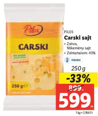 Lidl PILOS Carski sajt 250 g ajánlat