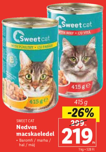 Lidl SWEET CAT Nedves macskaeledel 415 g ajánlat