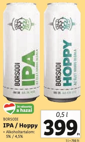 Lidl BORSODI IPA / Hoppy 0,5 l ajánlat