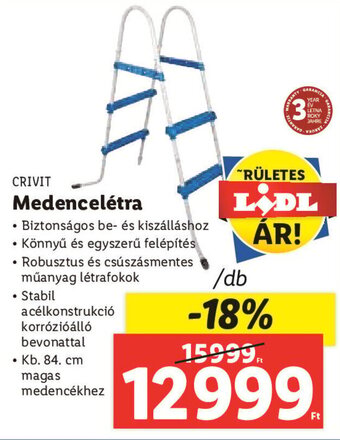 Lidl CRIVIT Medencelétra 1 db ajánlat
