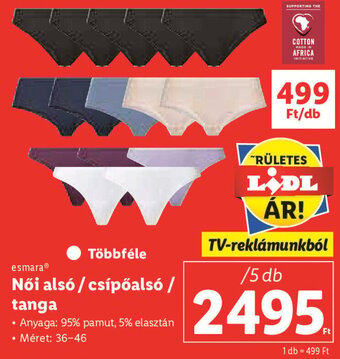 Lidl Esmara Női alsó / csípőalsó / tanga 5 db ajánlat