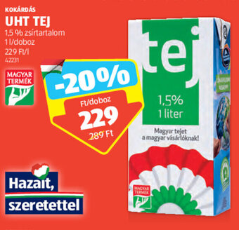 ALDI KOKÁRDÁS UHT TEJ 1 l ajánlat