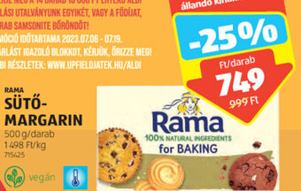 ALDI RAMA SÜTŐ-MARGARIN 500 g ajánlat