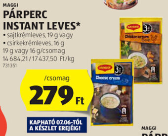 ALDI MAGGI PÁRPERC INSTANT LEVES 19 / 16 g ajánlat