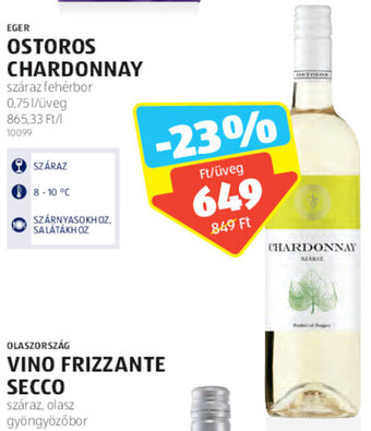 ALDI EGER OSTOROS CHARDONNAY 0,75 l ajánlat