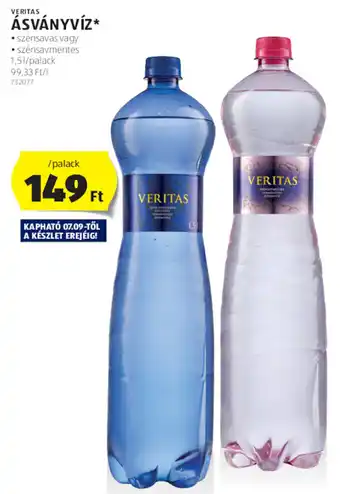 ALDI VERITAS ÁSVÁNYVÍZ 1,5 l ajánlat