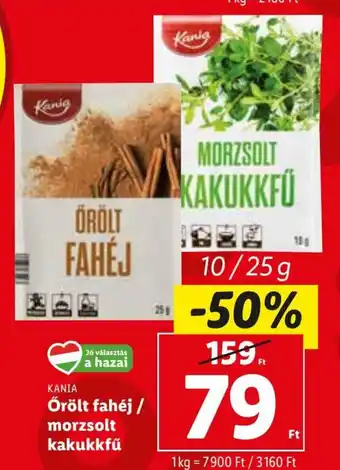 Lidl KANIA Őrölt fahéj / morzsolt kakukkfű 10 / 25 g ajánlat