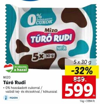 Lidl MIZO Túró Rudi 5 x 30 g ajánlat