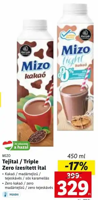 Lidl MIZO Tejital / Triple Zero ízesített ital 450 ml ajánlat