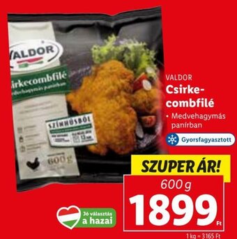 Lidl VALDOR Csirke-combfilé 600 g ajánlat