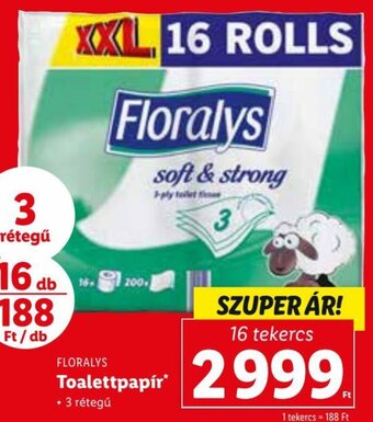 Lidl FLORALYS Toalettpapír 16 tekercs ajánlat