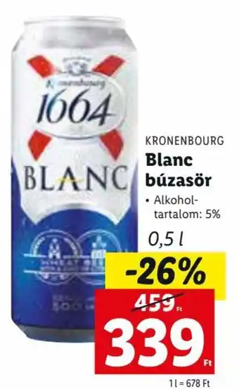 Lidl KRONENBOURG Blanc búzasör 0,5 l ajánlat