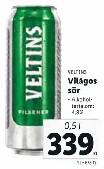 VELTINS Világos sör 0,5 l