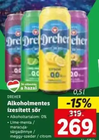 Lidl DREHER Alkoholmentes ízesített sör 0,5 l ajánlat