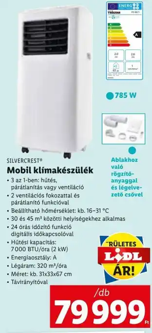 Lidl SILVERCREST Mobil klímakészülék 1 db ajánlat
