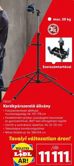 Lidl CRIVIT Kerékpárszerelő állvány 1 db ajánlat