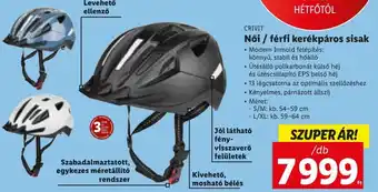Lidl CRIVIT Női / férfi kerékpáros sisak 1 db ajánlat