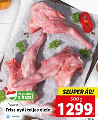 Lidl HÚSFARM Friss nyúl teljes eleje 500 g ajánlat