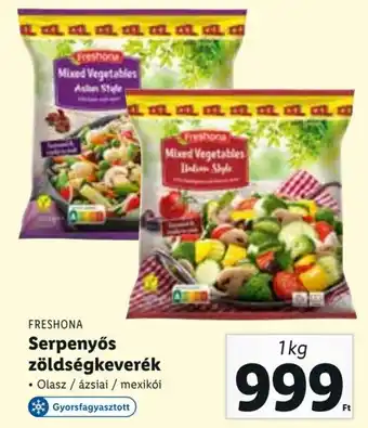 Lidl FRESHONA Serpenyős zöldségkeverék 1 kg ajánlat