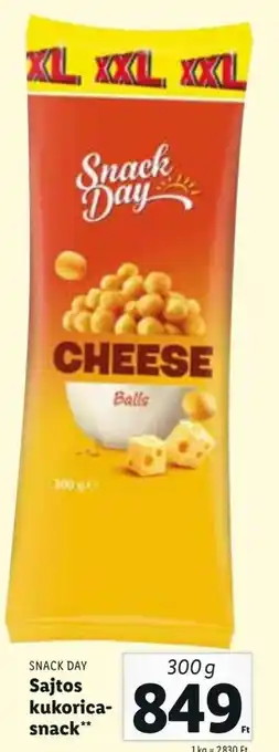 Lidl SNACK DAY Sajtos kukorica-snack 300 g ajánlat