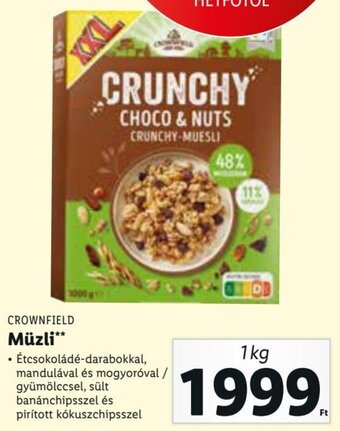 Lidl CROWNFIELD Müzli 1 kg ajánlat