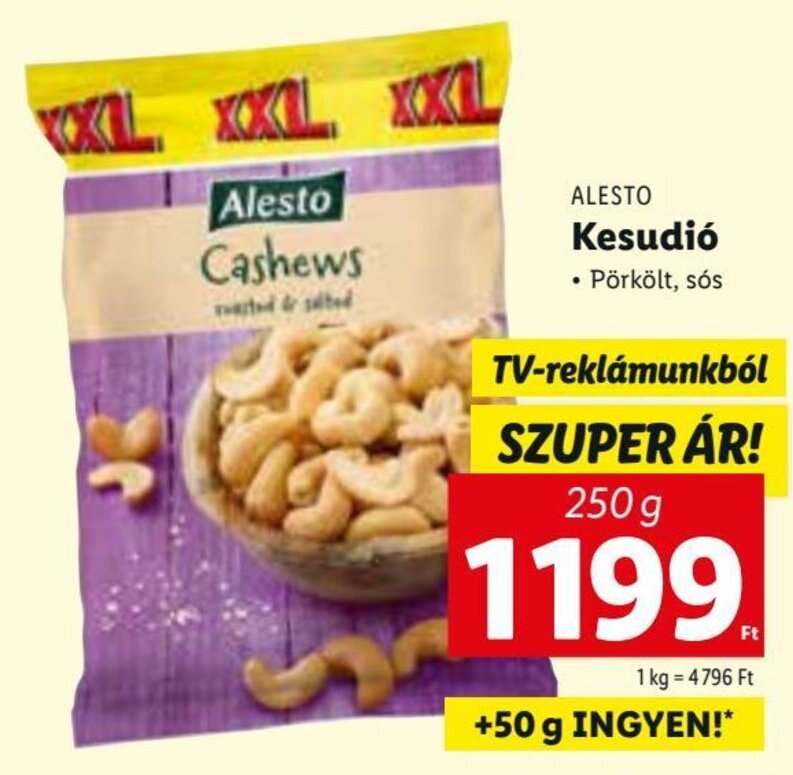 ALESTO Kesudió 250 g ajánlatok a(z) Lidl üzletben